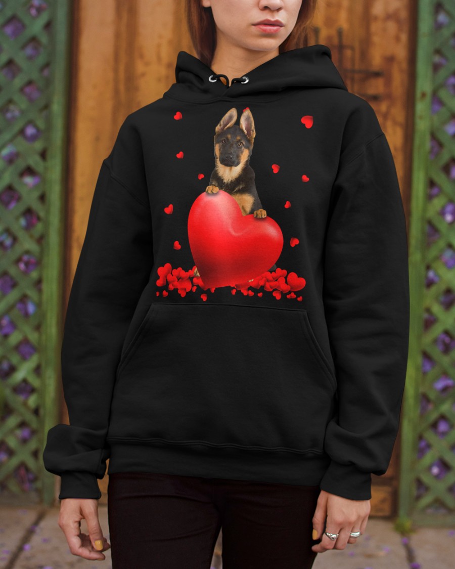 HUzSJXaK German Shepherd Valentine Hearts shirt hoodie 6