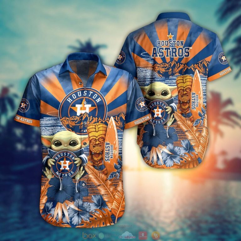 Houston Astros MLB Baby Yoda Hawaiian Shirt Shorts