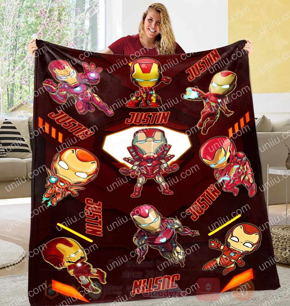 Iron Man Chipi Personalized Blanket 1 2