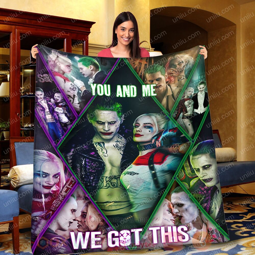 Joker and Harley Quinn You And Me We Got This Personalized Blanket 1