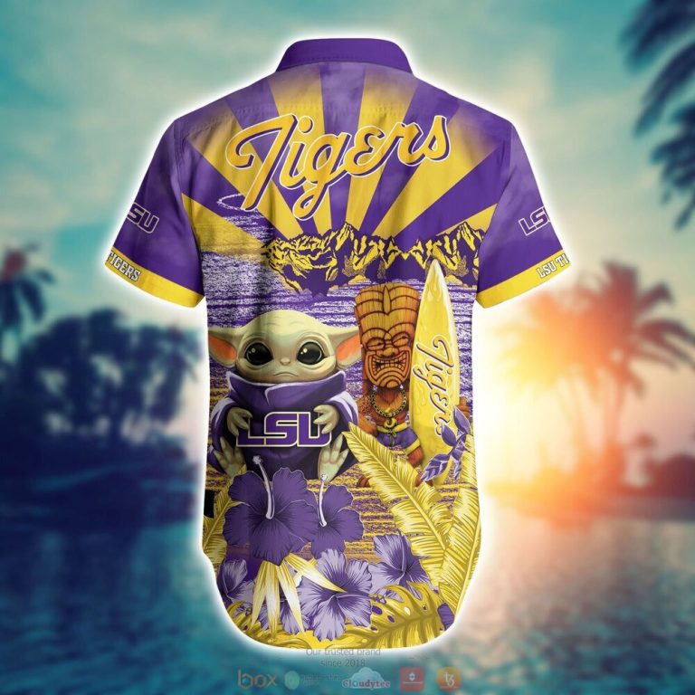 LSU Tigers NCAA Baby Yoda Hawaiian Shirt Shorts 1 2