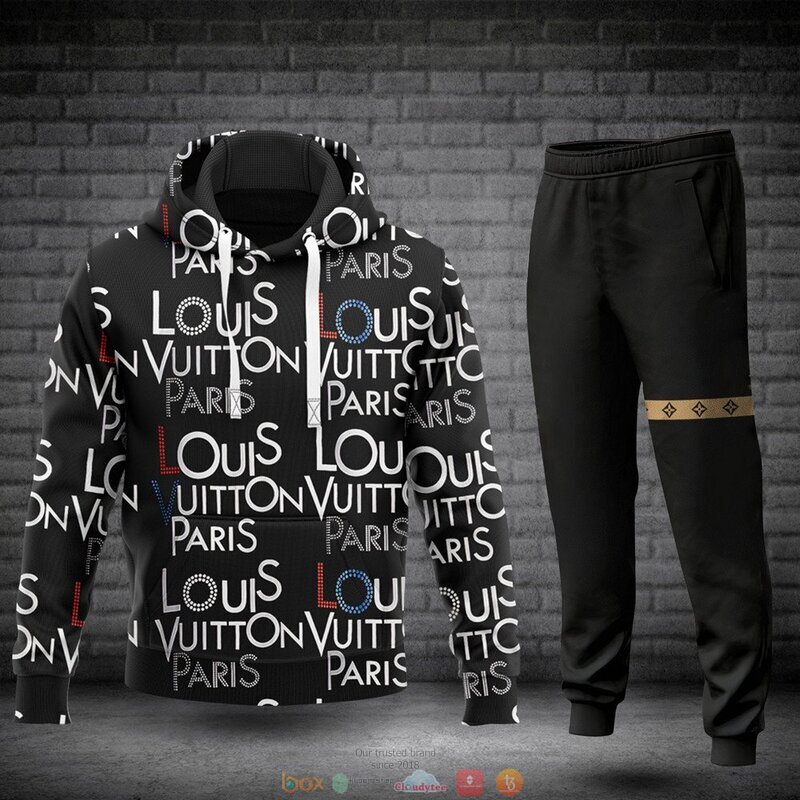 Louis Vuitton Paris black hoodie bomber jacket
