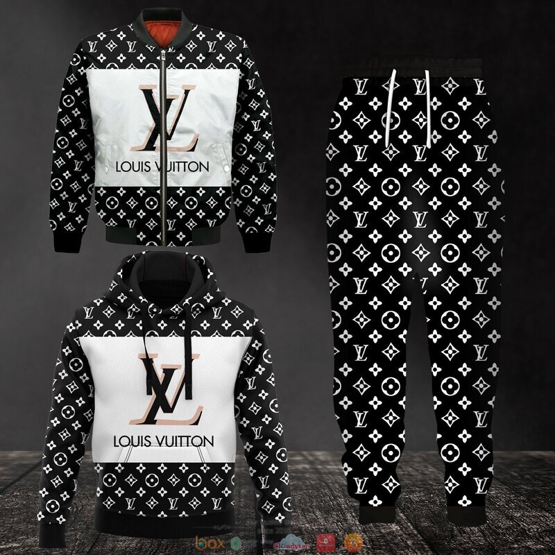 Louis Vuitton black hoodie bomber jacket