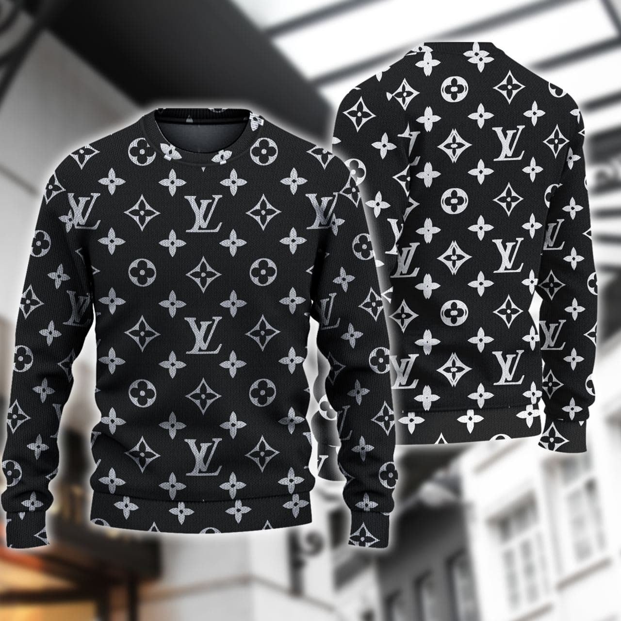 Louis Vuitton black pattern sweater