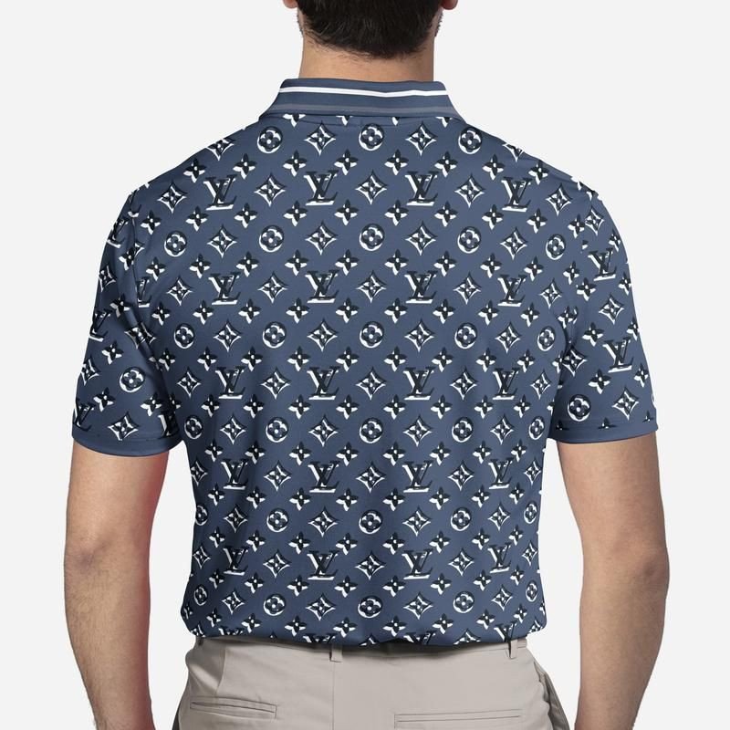 Louis Vuitton blue pattern polo shirt 1