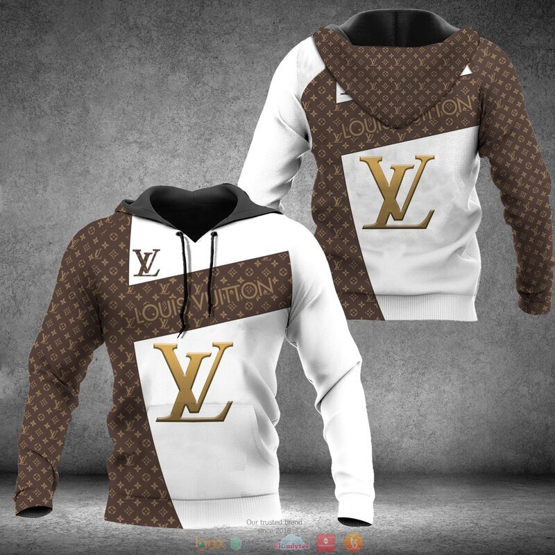 Louis Vuitton brown pattern white jersey shirt, hoodie