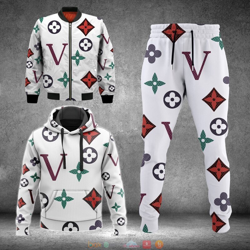 Louis Vuitton white pattern hoodie bomber jacket