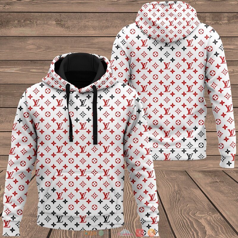 Supreme Red Louis Vuitton Pattern 3D All Over Print Hoodie