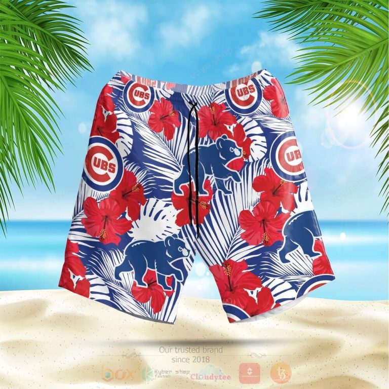 MLB Chicago Cubs Hawaiian Shirt Short 1 2