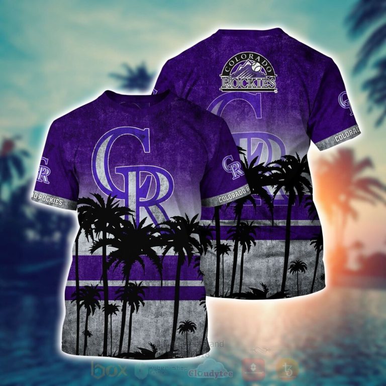 MLB Colorado Rockies Hawaiian Shirt Short 1