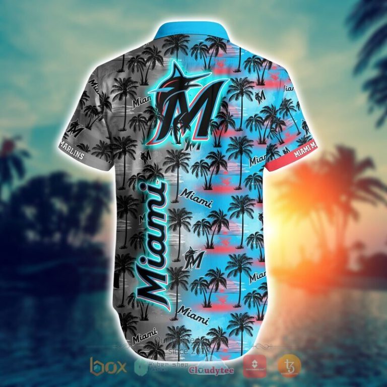 MLB Miami Marlins Coconut Hawaiian shirt Short 1 2