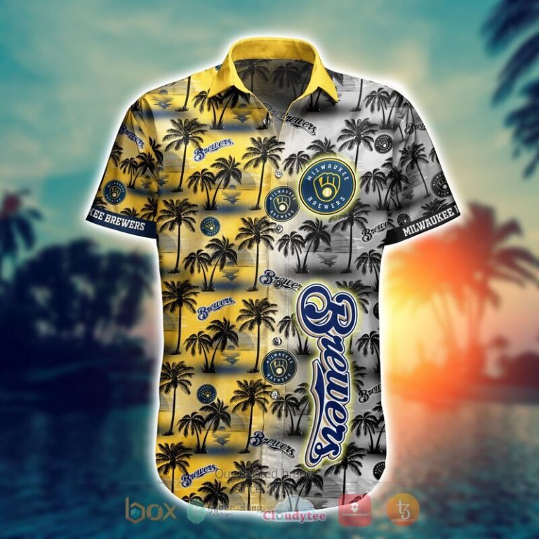 MLB Milwaukee Brewers Coconut Hawaiian shirt Short 1