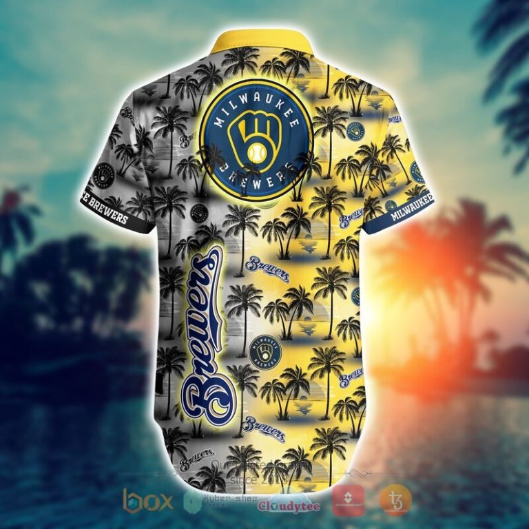 MLB Milwaukee Brewers Coconut Hawaiian shirt Short 1 2