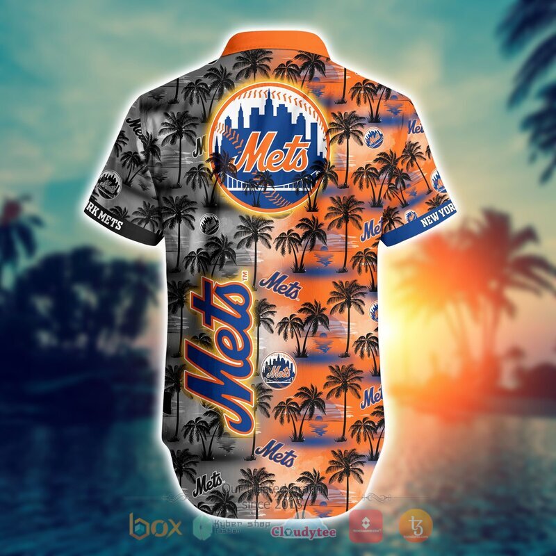 MLB New York Mets Hawaiian Shirt Simple Baseball Player And