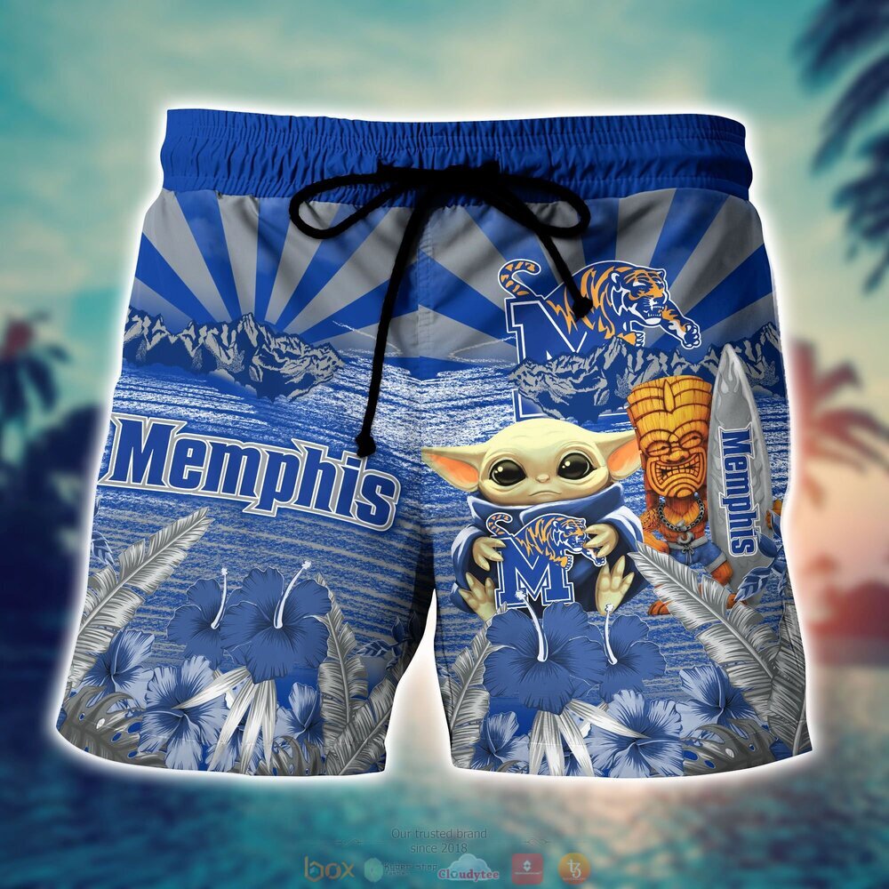 Memphis Tigers NCAA Baby Yoda Hawaiian Shirt Shorts 1 2 3