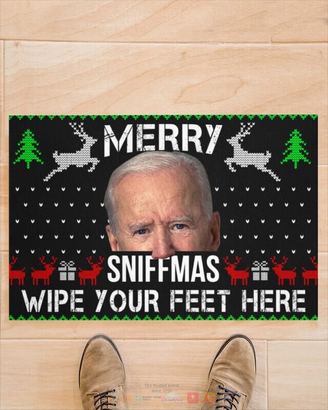 Merry Sniffmas Wipe your feet here Biden Doormat 1