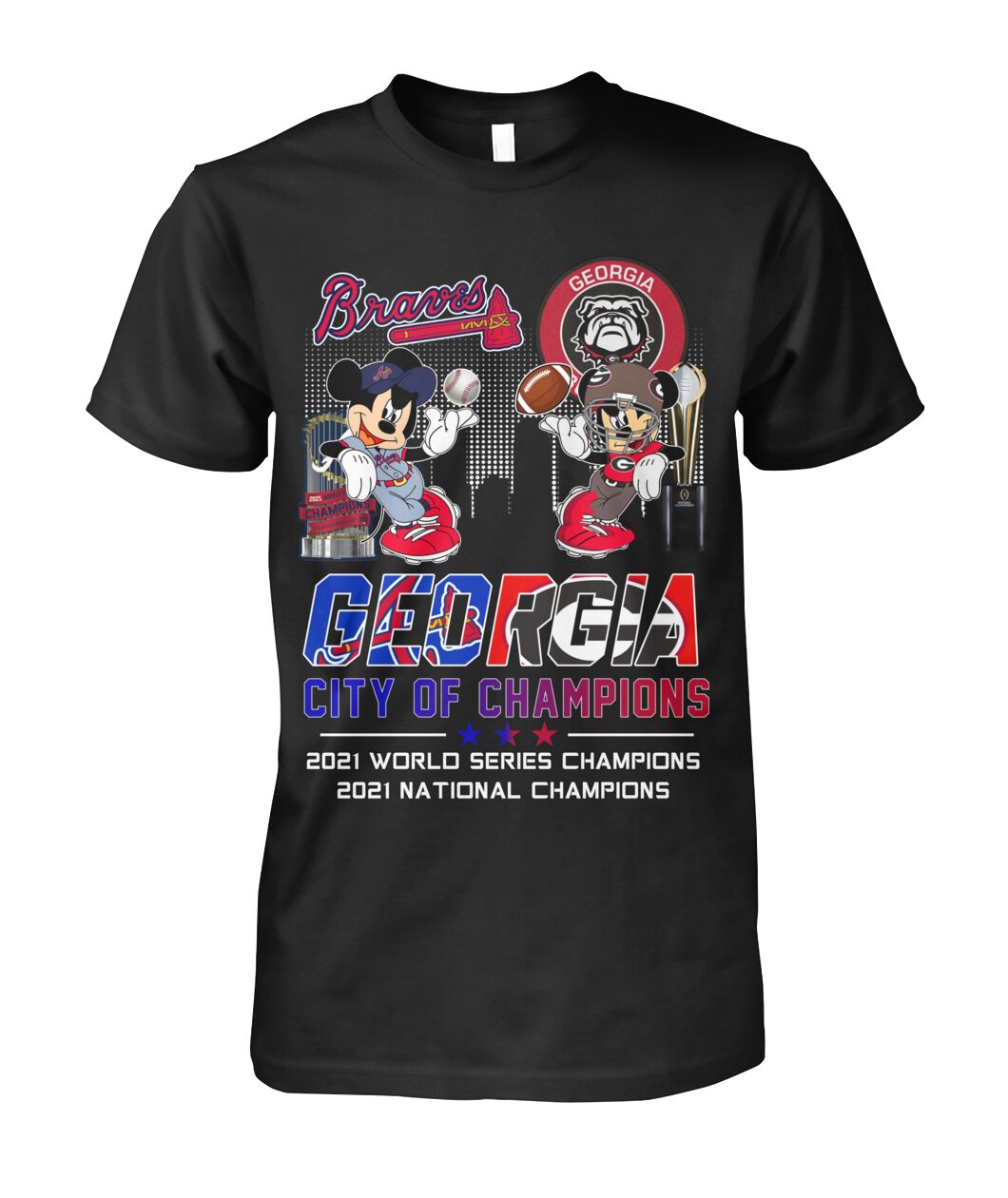 Mickey Mouse Georgia Bulldogs City of Champions shirt hoodie 1