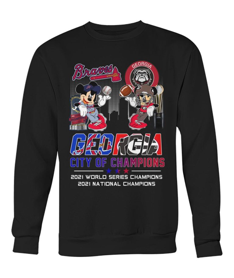 Mickey Mouse Georgia Bulldogs City of Champions shirt hoodie 7