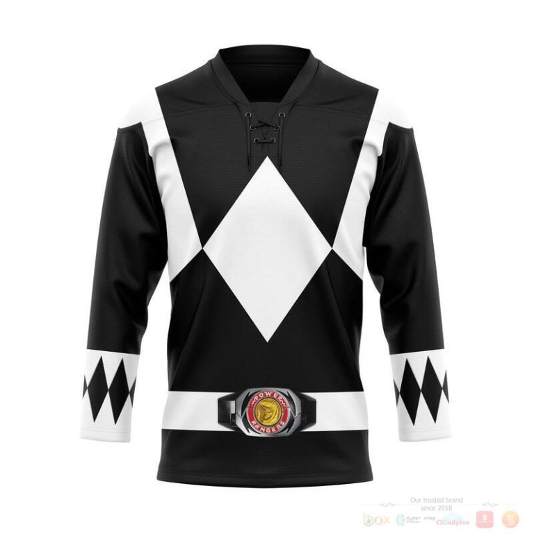 Mighty Morphin Black Power Rangers Hockey Jersey