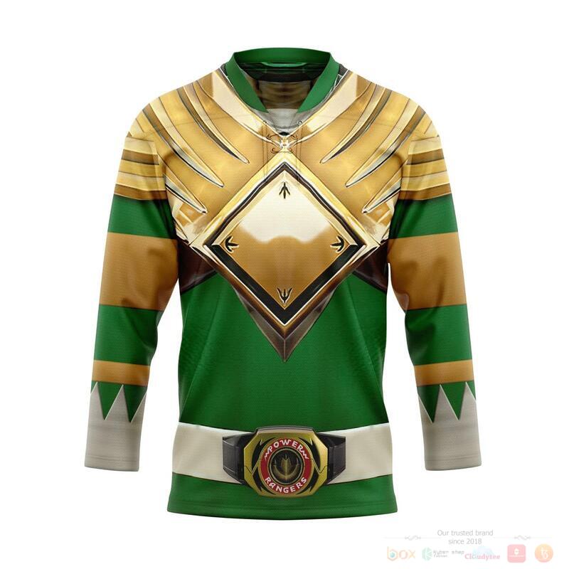 Mighty Morphin Green Power Rangers Hockey Jersey