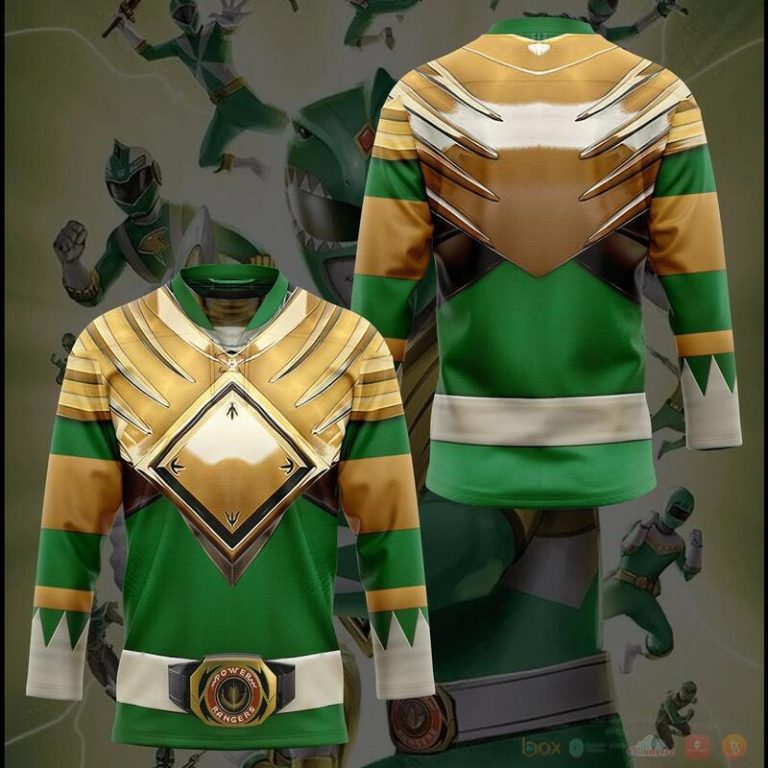 Mighty Morphin Green Power Rangers Hockey Jersey 1 2