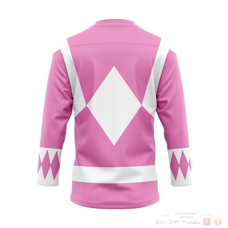 Mighty Morphin Pink Power Rangers Hockey Jersey 1