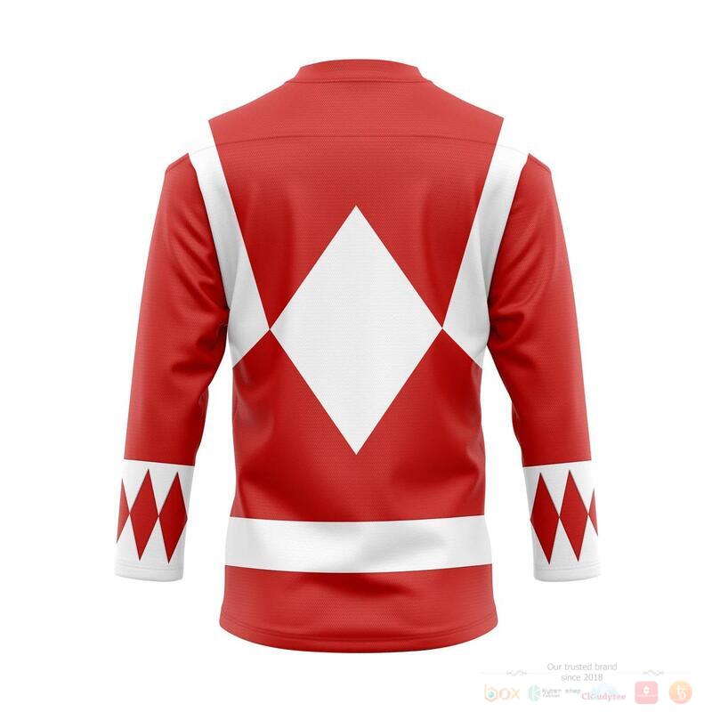 Mighty Morphin Red Power Rangers Hockey Jersey 1