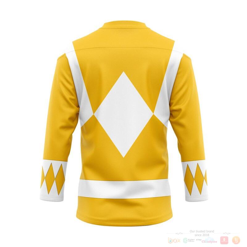 Mighty Morphin Yellow Power Rangers Hockey Jersey 1
