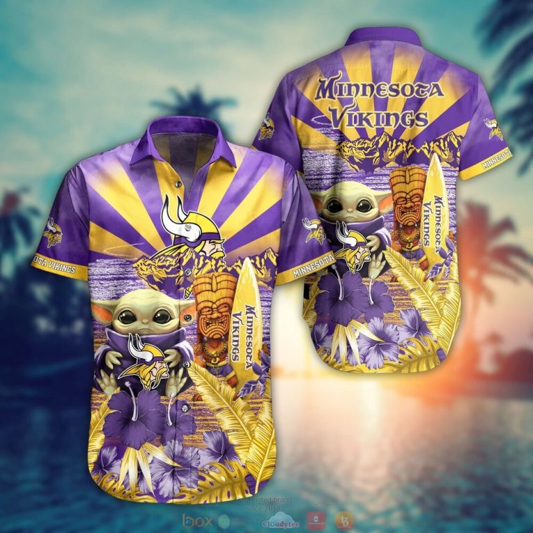 Minnesota Vikings NFL Baby Yoda Hawaiian Shirt Shorts