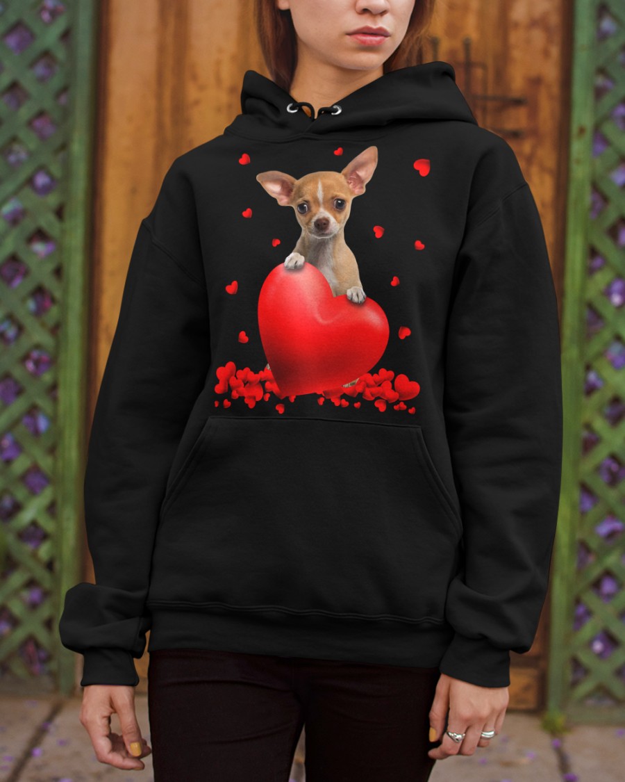 MjHBo367 Tan Chihuahua Valentine Hearts shirt hoodie 6