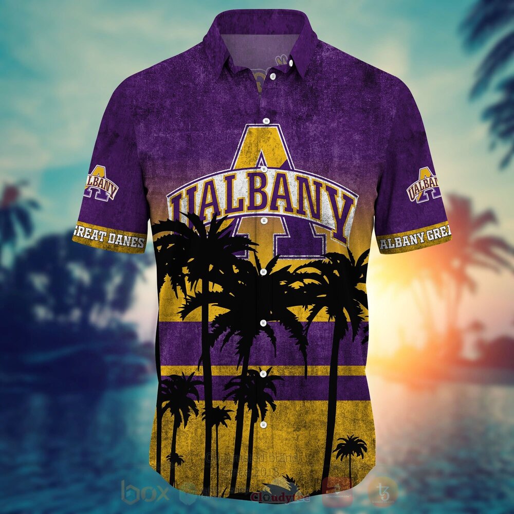 NCAA Albany Great Danes football Hawaiian Shirt Short 1 2