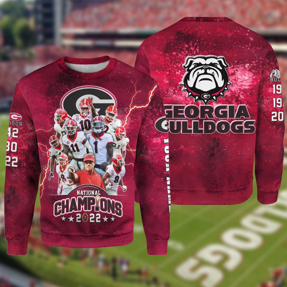 NCAA Georgia Bulldogs Champions 2022 Custom Name 3D Hoodie Shirt 1