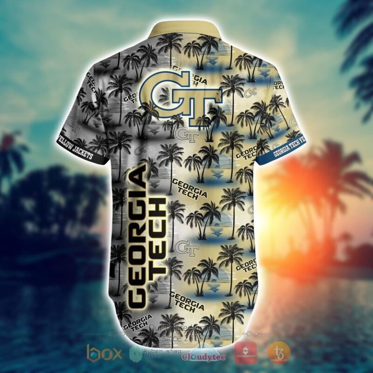 NCAA Georgia Tech Yellow Jackets Coconut Hawaiian shirt Short 1 2