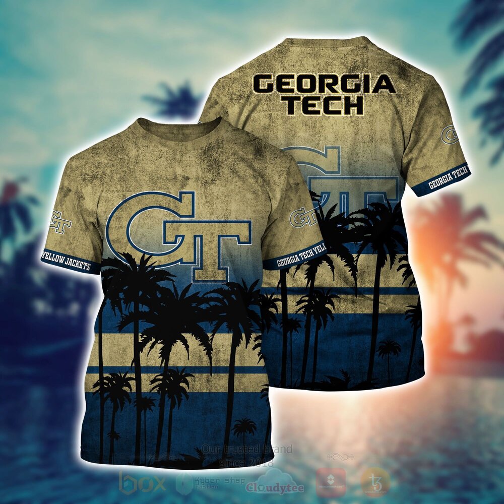 NCAA Georgia Tech Yellow Jackets football Hawaiian Shirt Short 1