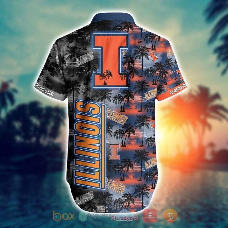 NCAA Illinois Fighting Illini Coconut Hawaiian shirt Short 1 2