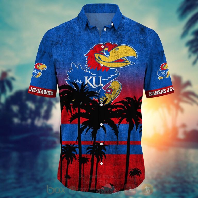 NCAA Kansas Jayhawks mens basketball Hawaiian Shirt Short 1 2