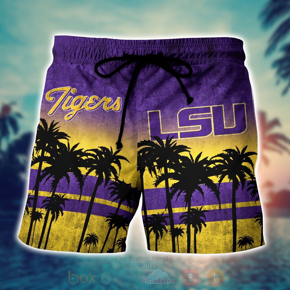 NCAA LSU Tigers and Lady Tigers Hawaiian Shirt Short 1 2 3 4
