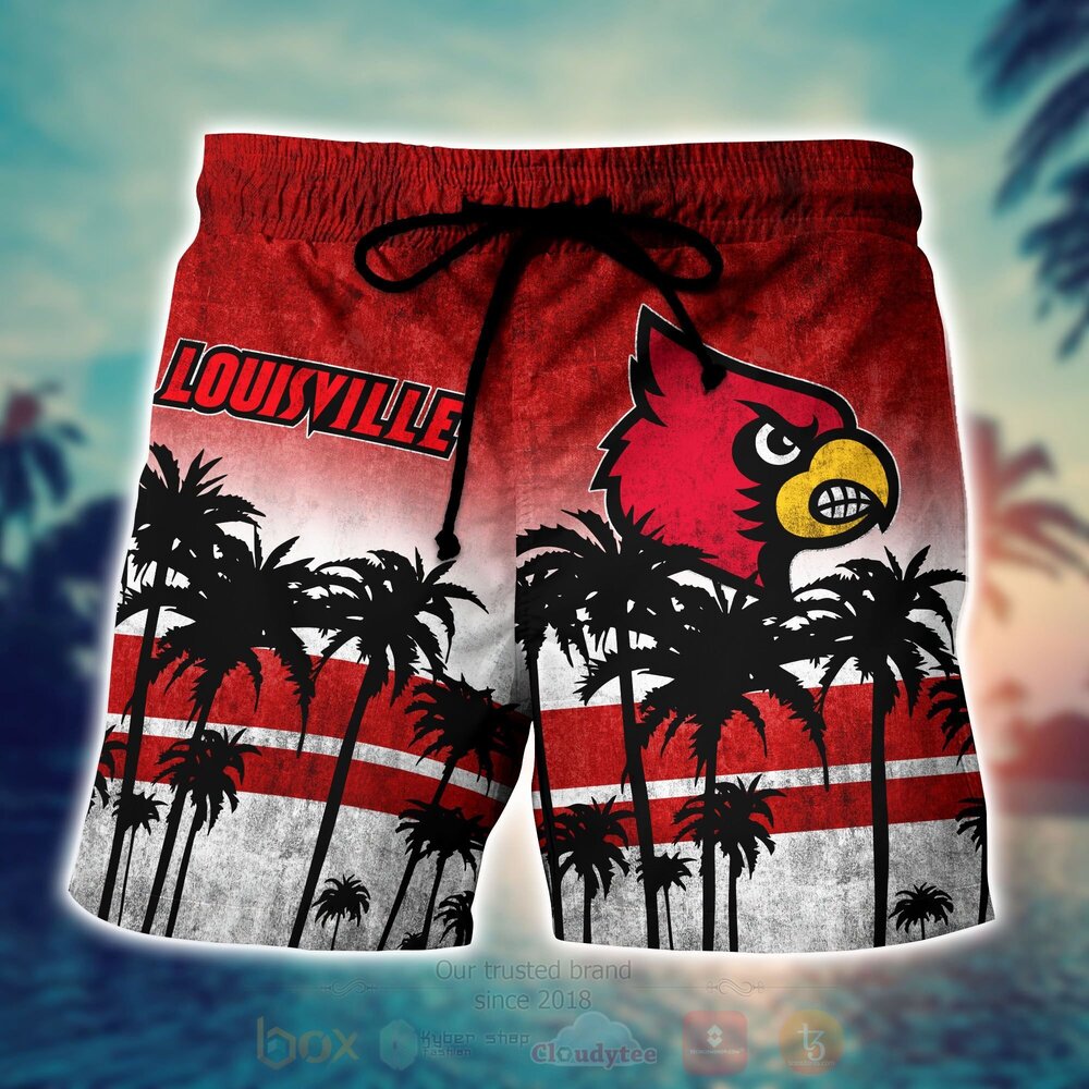NCAA Louisville Cardinals Hawaiian Shirt Short 1 2 3 4