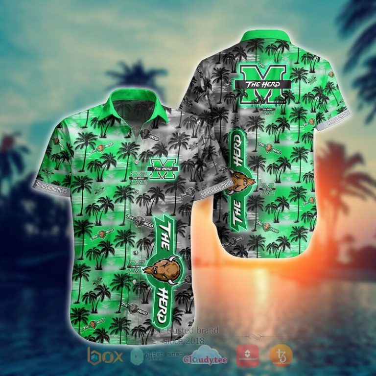 NCAA Marshall Thundering Herd Coconut Hawaiian shirt Short