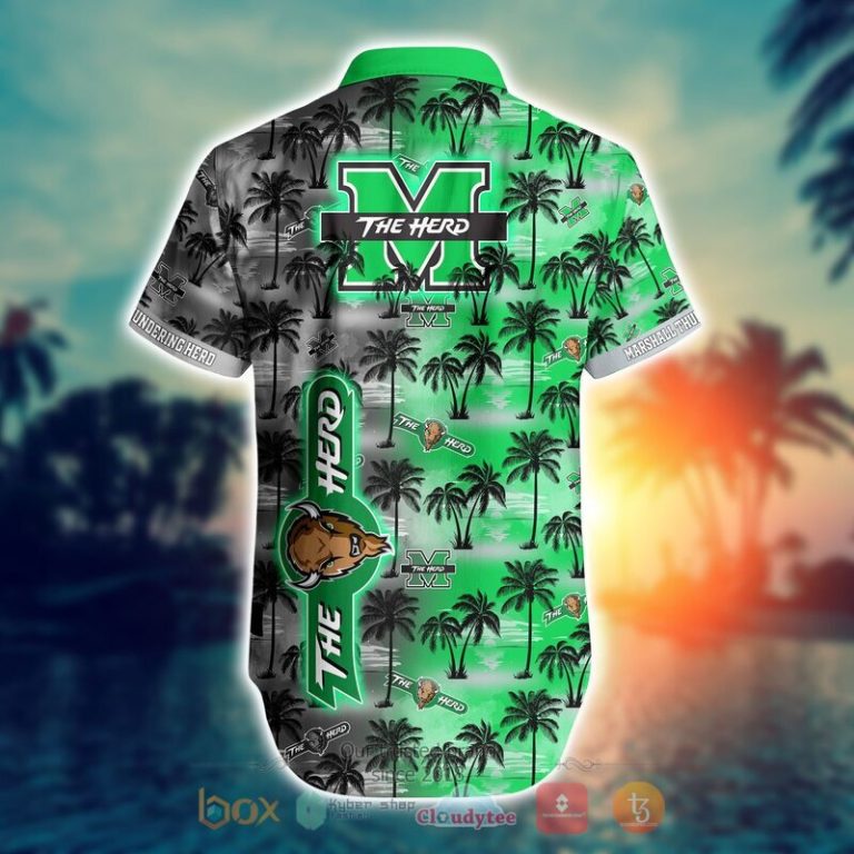 NCAA Marshall Thundering Herd Coconut Hawaiian shirt Short 1 2