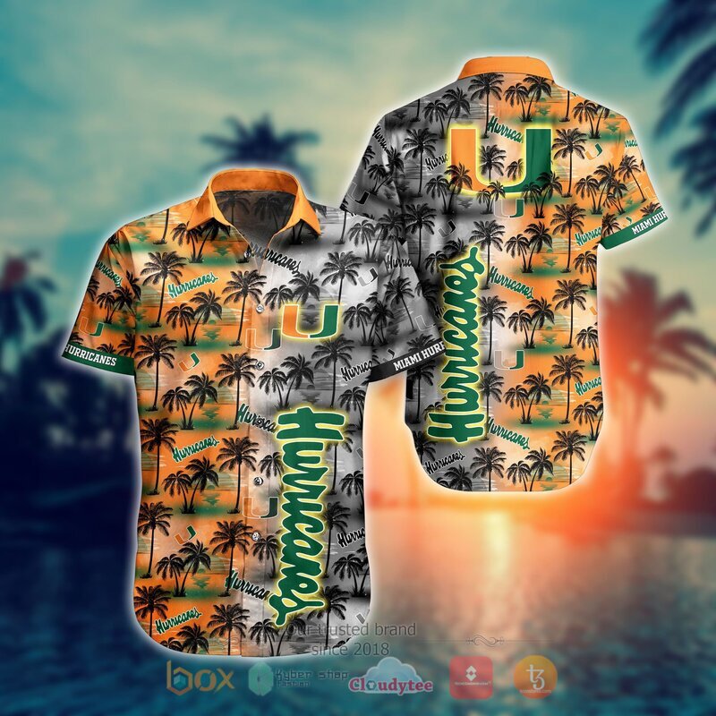 NCAA Miami Hurricanes Coconut Hawaiian shirt Short