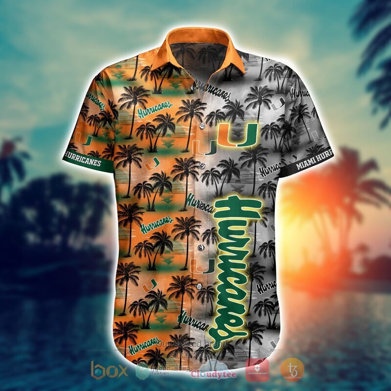 NCAA Miami Hurricanes Coconut Hawaiian shirt Short 1