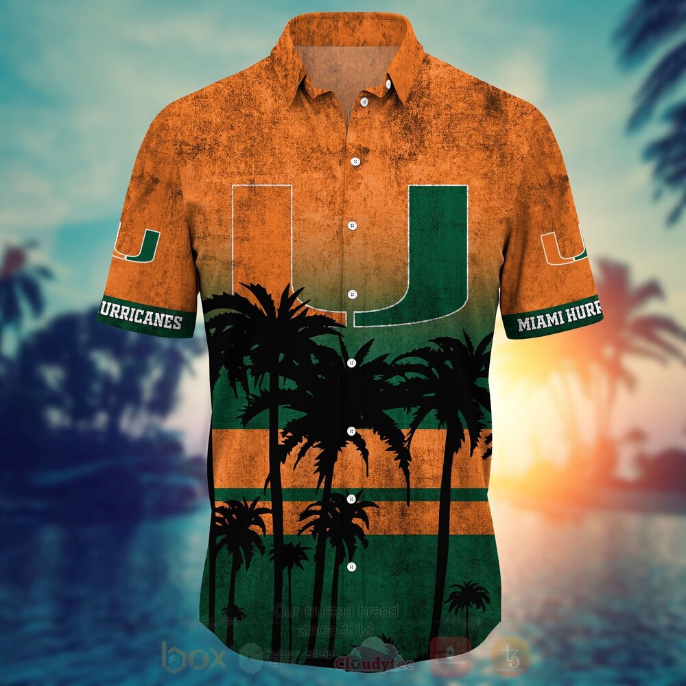 NCAA Miami Hurricanes football Hawaiian Shirt Short 1 2