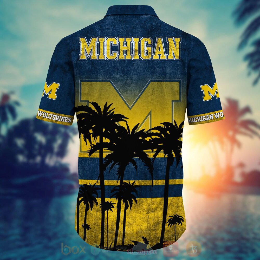 NCAA Michigan Wolverines Hawaiian Shirt Short 1 2 3
