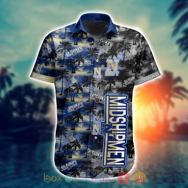 NCAA Navy Midshipmen Coconut Hawaiian shirt Short 1