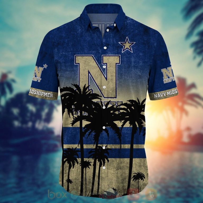 NCAA Navy Midshipmen football Hawaiian Shirt Short 1 2