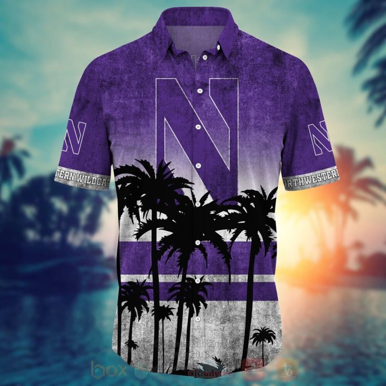 NCAA Northwestern Wildcats football Hawaiian Shirt Short 1 2