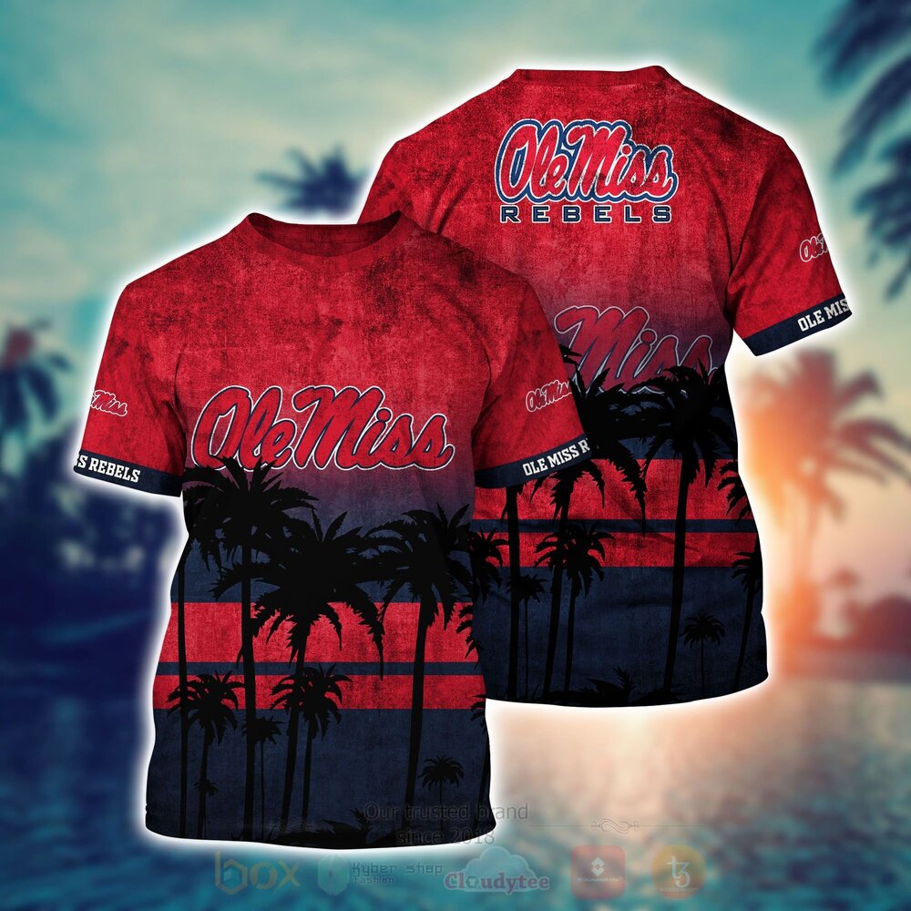 NCAA Ole Miss Rebels football Hawaiian Shirt Short 1