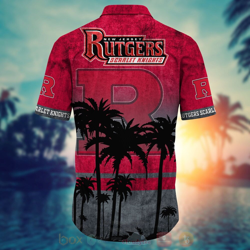NCAA Rutgers Scarlet Knights Hawaiian Shirt Short 1 2 3