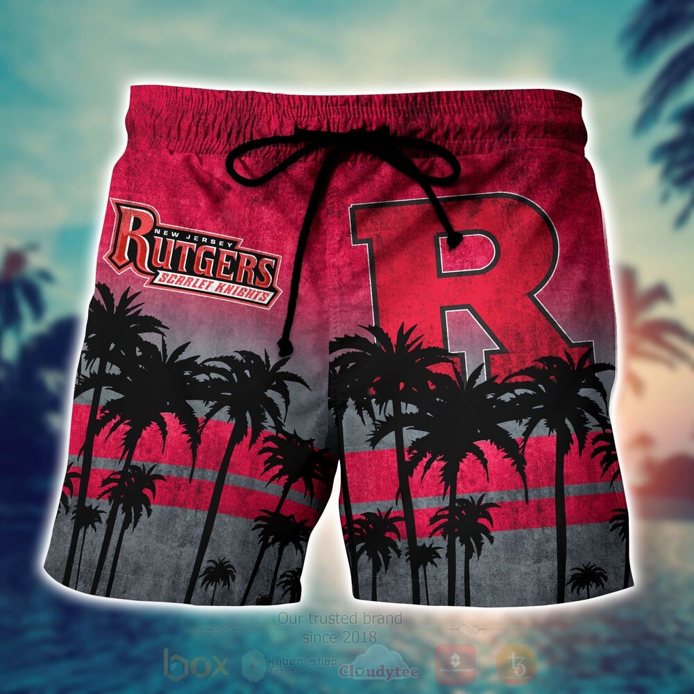 NCAA Rutgers Scarlet Knights Hawaiian Shirt Short 1 2 3 4